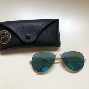 AVIATOR FLASH LENSES BLUE AND GOLD
